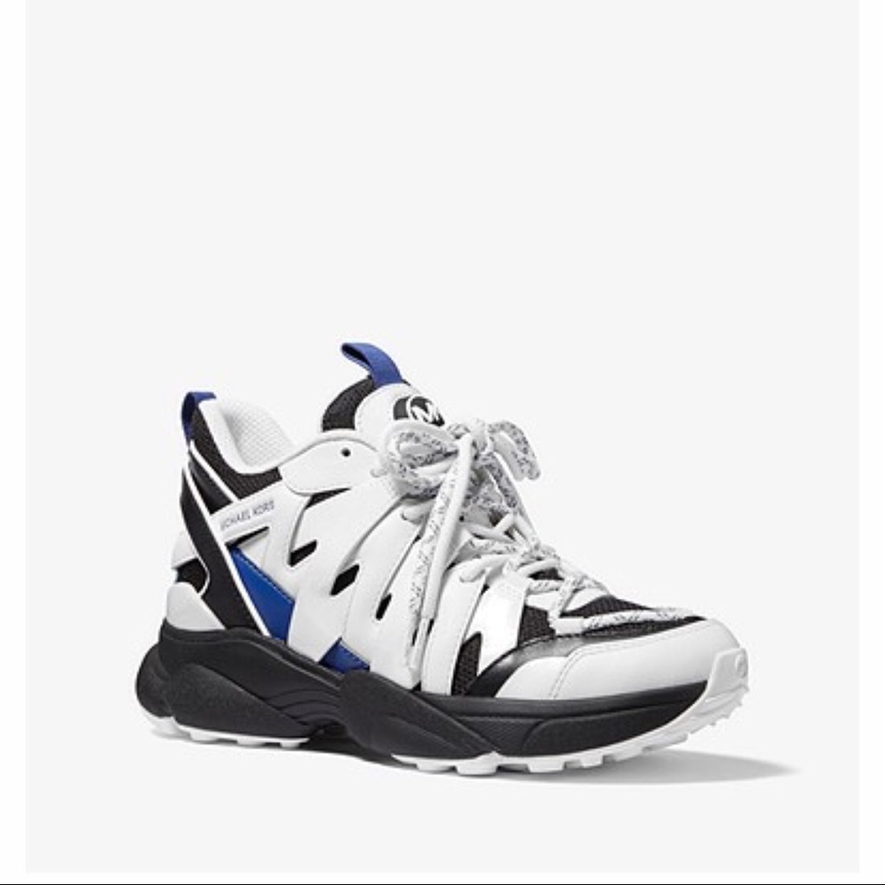 Michael Kors Hero Leather And Mesh Trainer Shoes